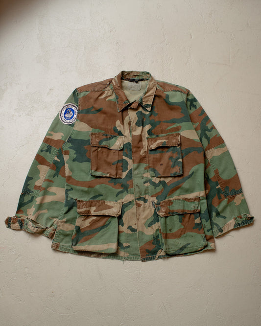 1980s US Army distressed Woodland Camo Field Jacket - L