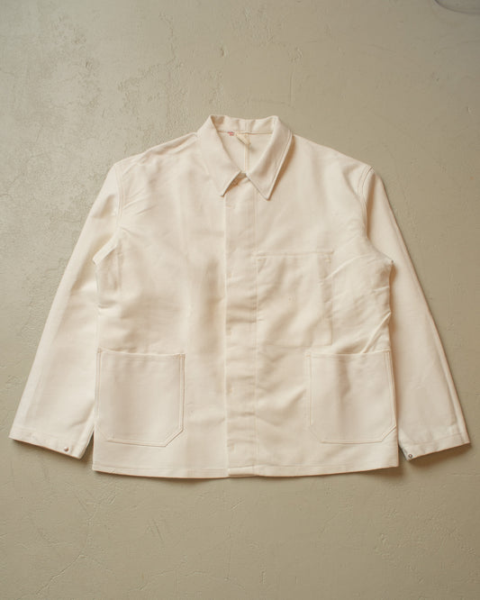 1970s Moleskin Workwear Jacket white - XXXL