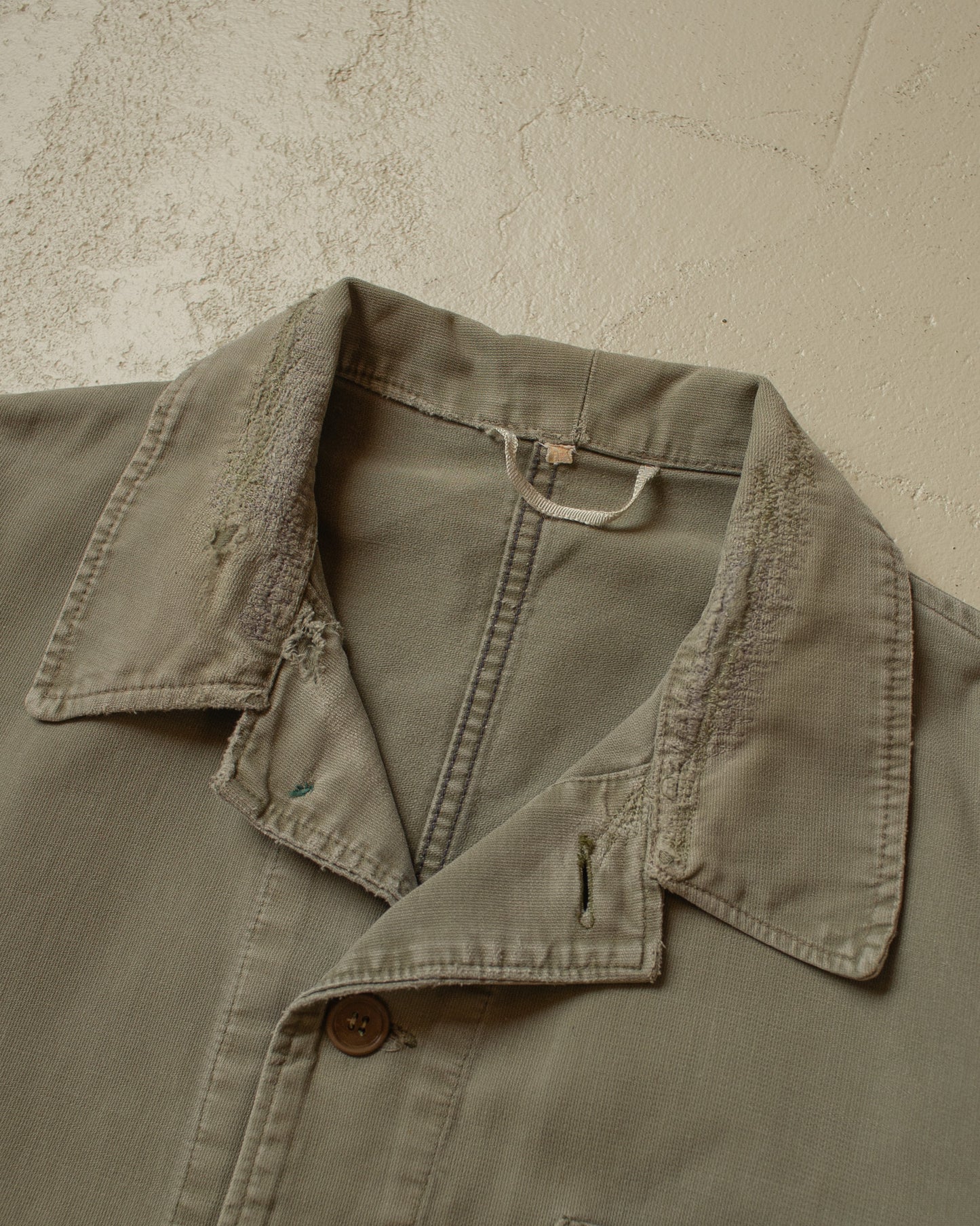 1950s/60s Faded Workwear Jacket khaki - M/L