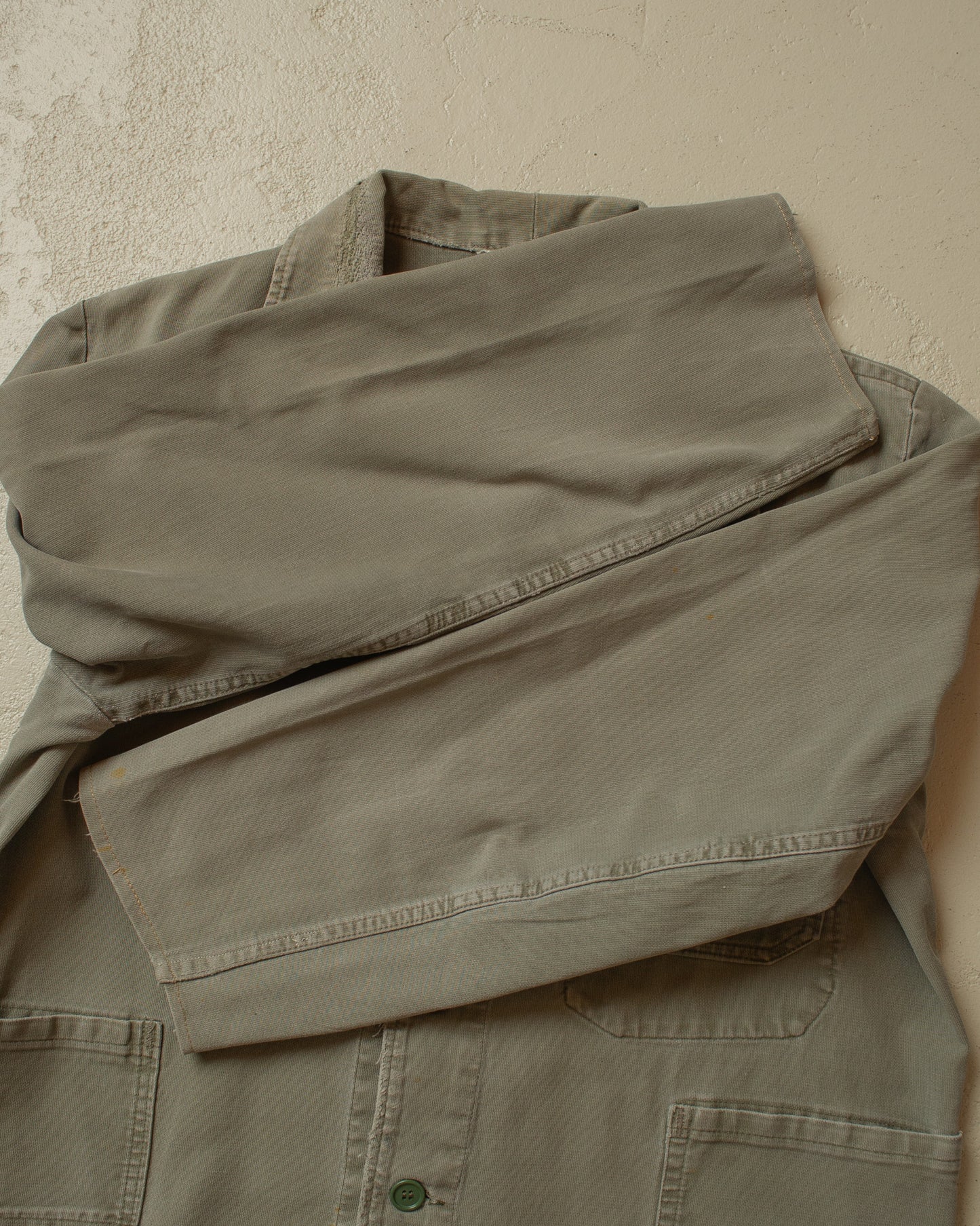 1950s/60s Faded Workwear Jacket khaki - M/L