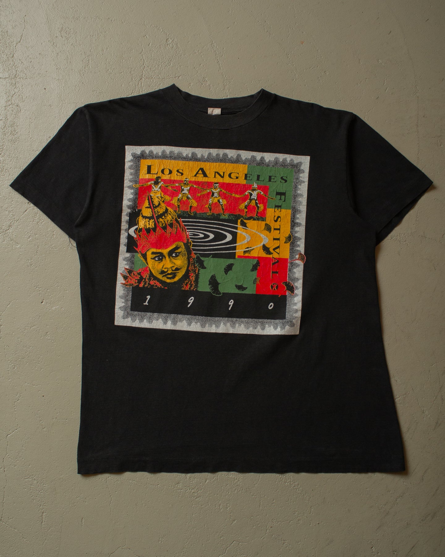 1990 Faded Los Angeles Festival T-shirt black - L/XL