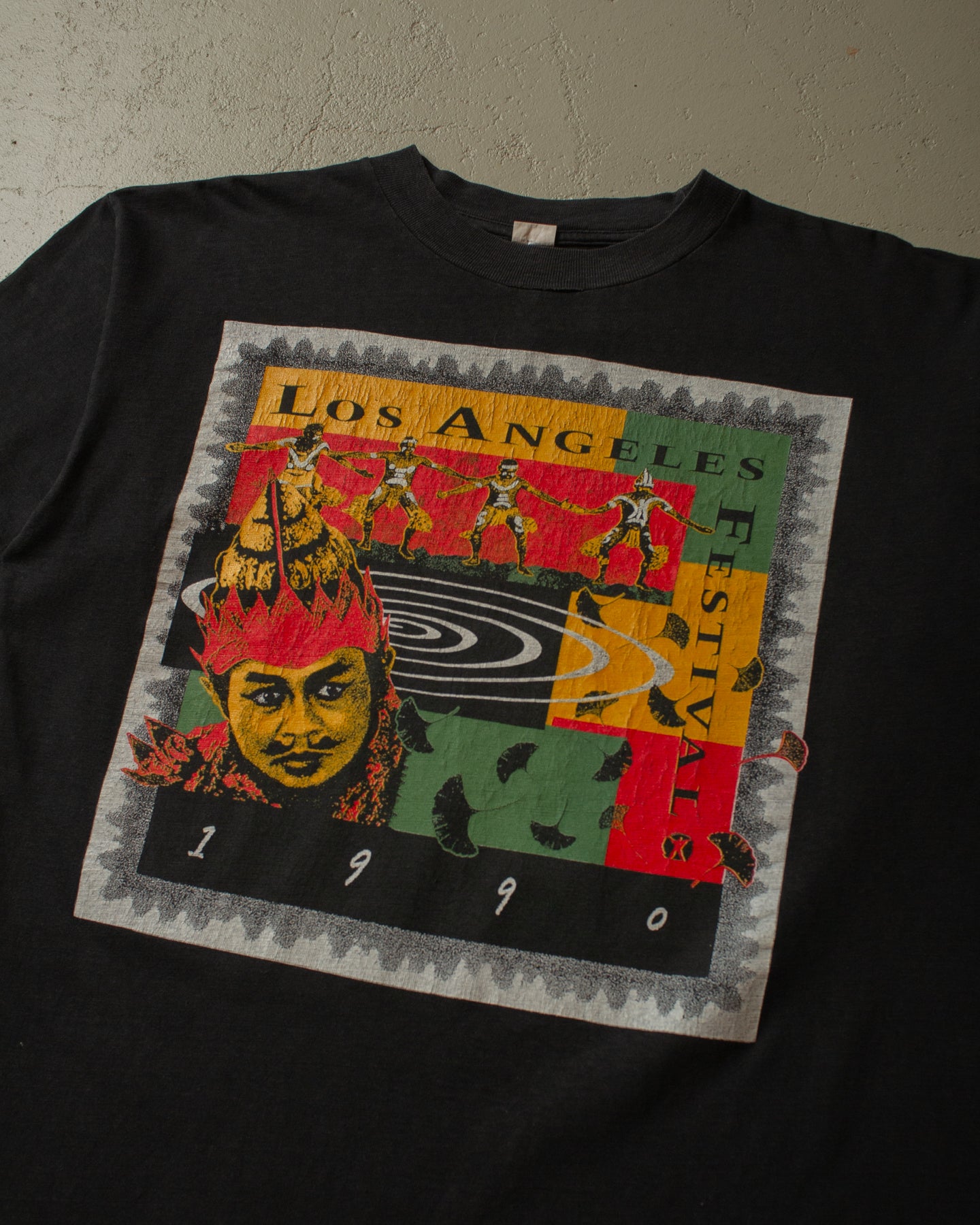 1990 Faded Los Angeles Festival T-shirt black - L/XL