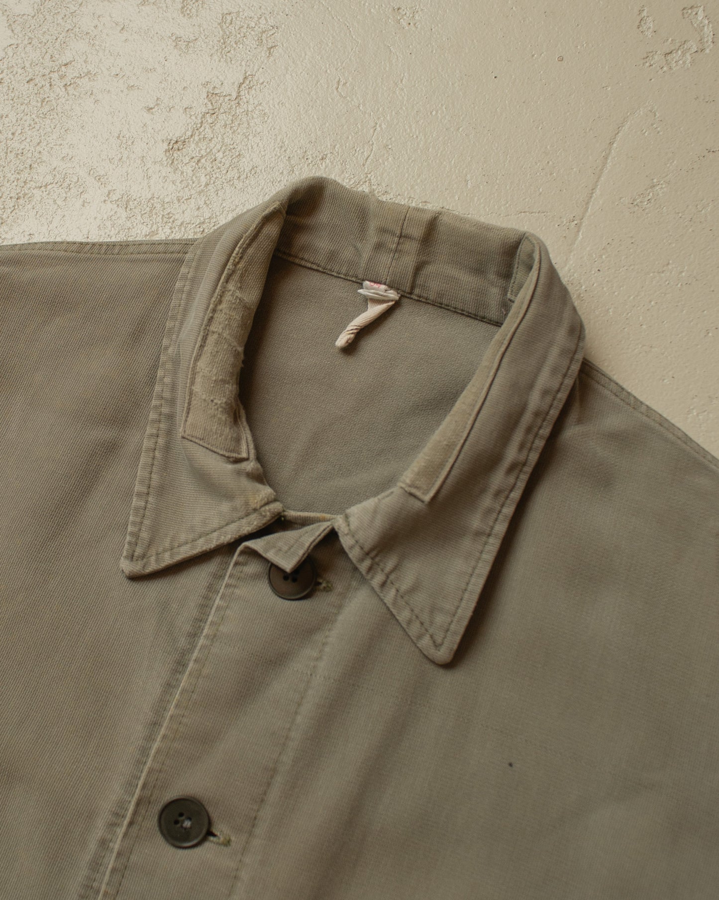 1950s/60s Faded Workwear Jacket khaki - XL