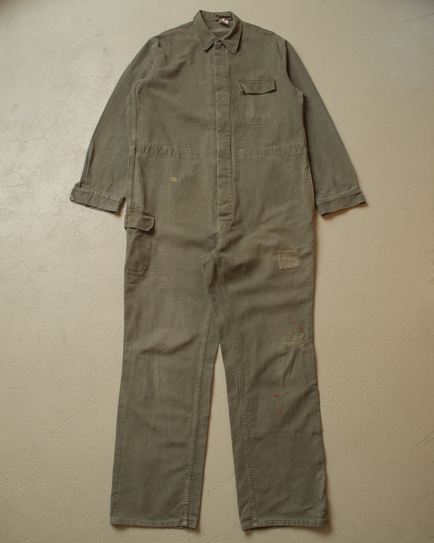 1960s/70s Faded Workwear Coverall khaki - XL/XXL