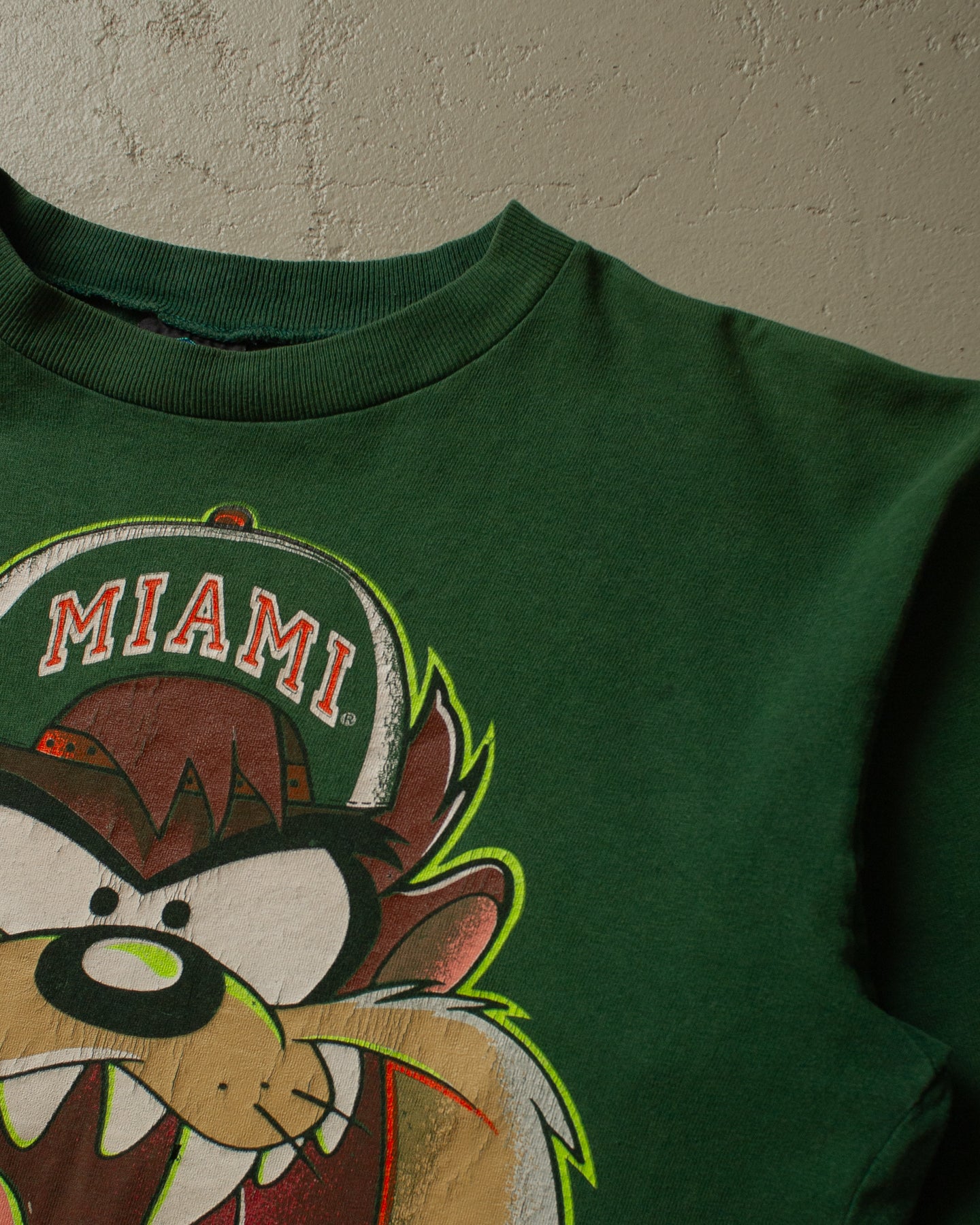 90s stained Tazmanian Devil T-shirt green - S/M