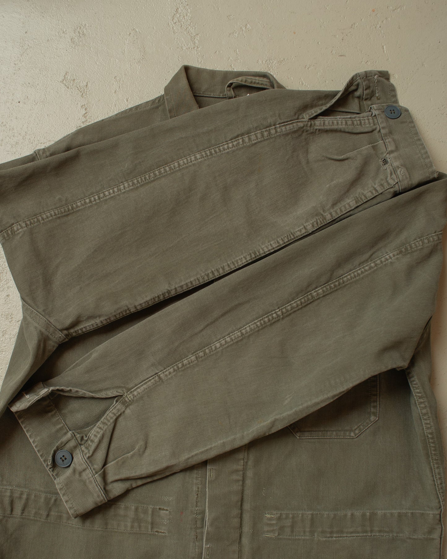 1960s/70s Faded Workwear Coverall khaki - XL/XXL