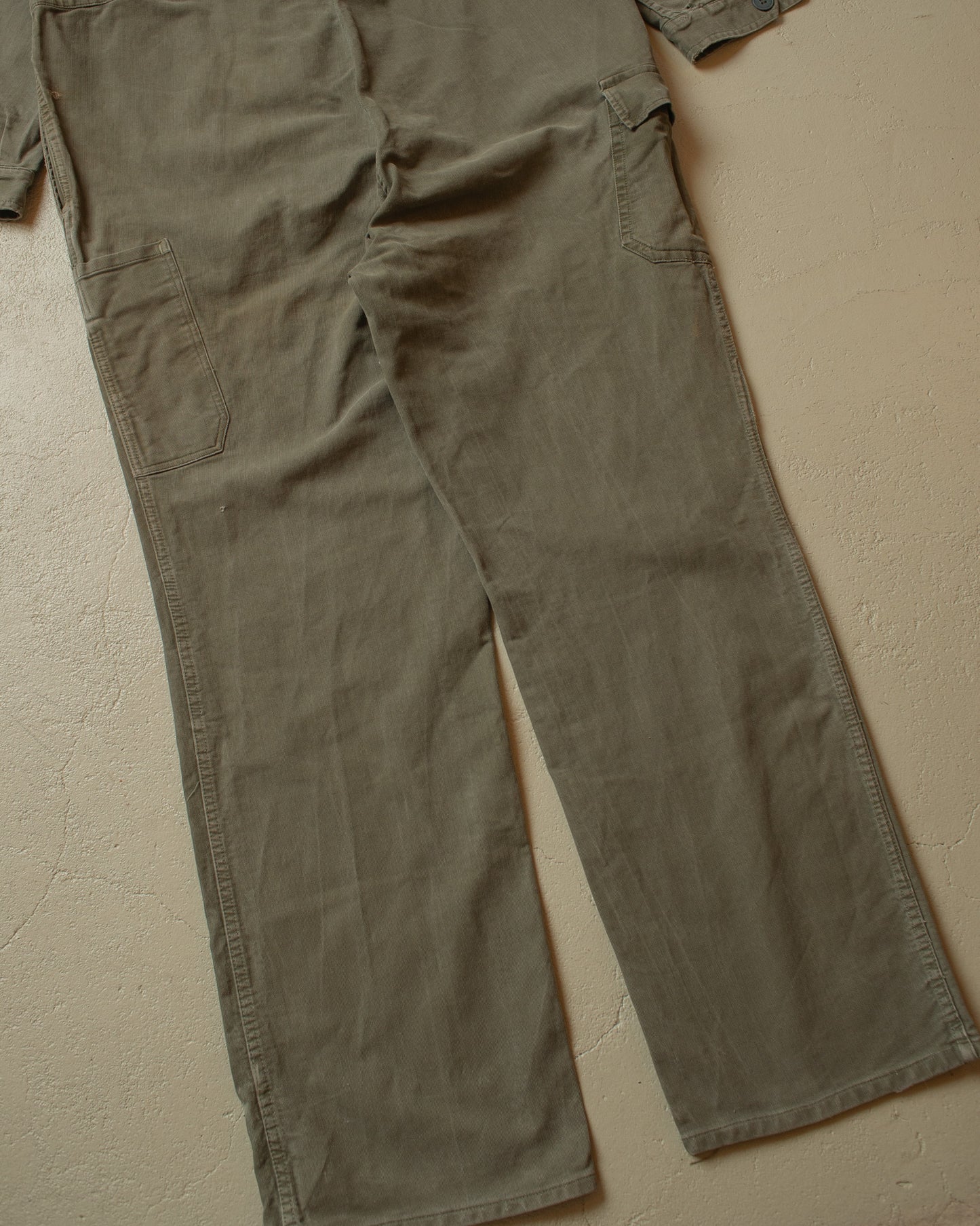 1960s/70s Faded Workwear Coverall khaki - XL/XXL