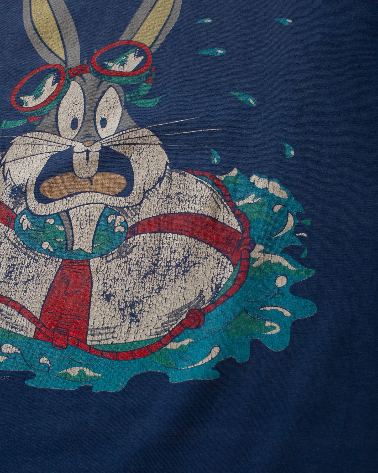 1994 Faded Bugs Bunny Water Splash T-shirt navyblue - XL/XXL