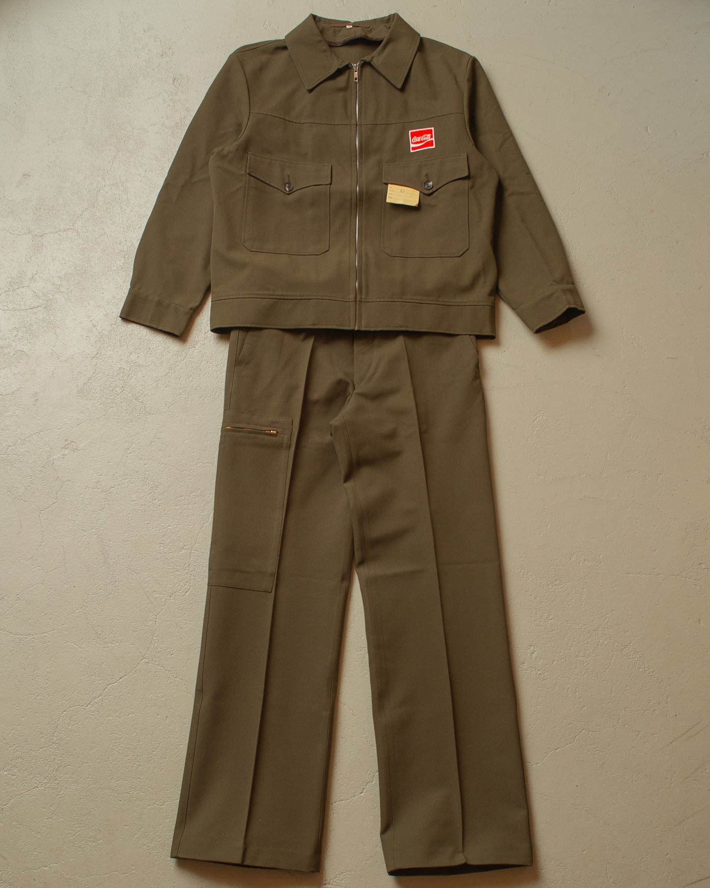 1970s Deadstock Coca-Cola Workwear Suit khaki - L