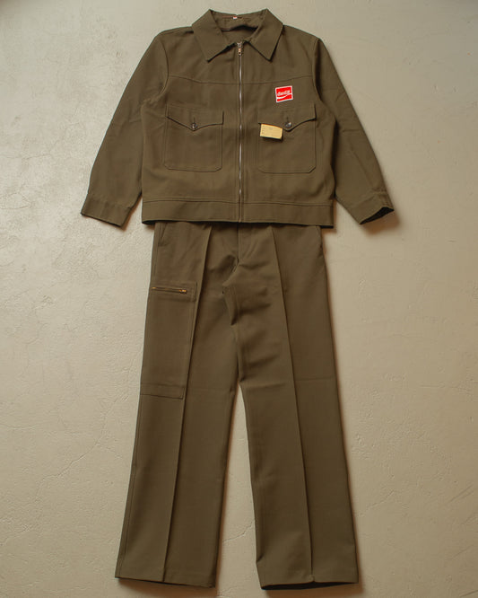 1970s Deadstock Coca-Cola Workwear Suit khaki - L