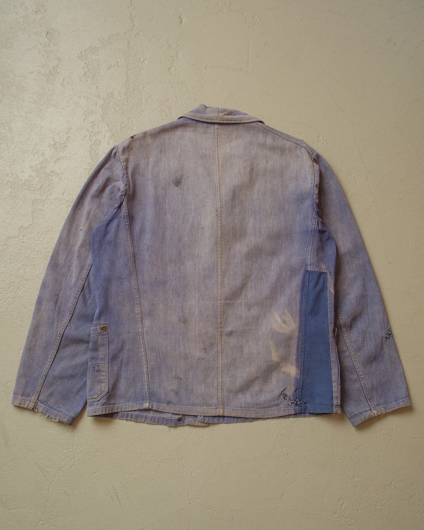 1960s/70s Sunfaded Denim Workwear Jacket blue - M/L