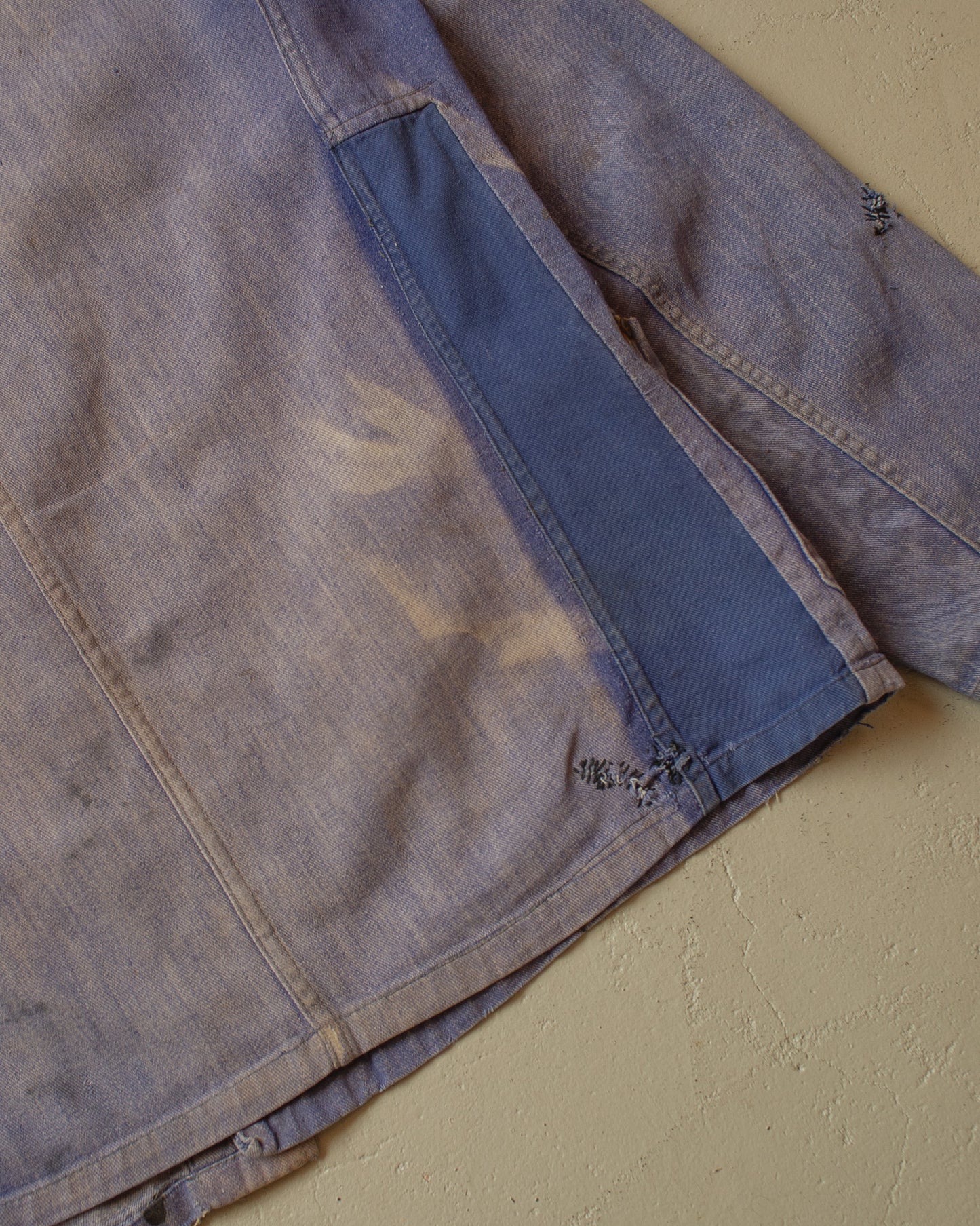 1960s/70s Sunfaded Denim Workwear Jacket blue - M/L