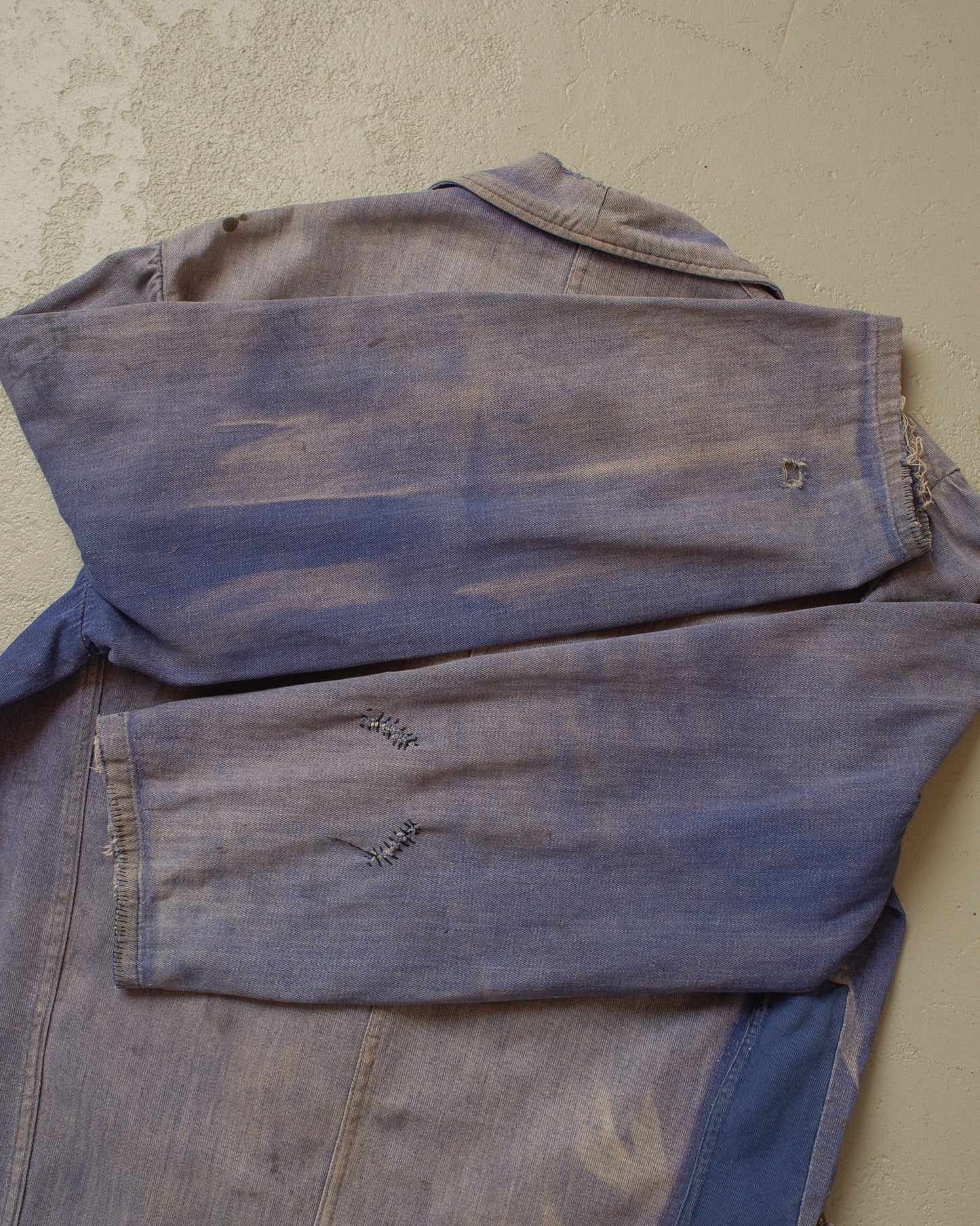 1960s/70s Sunfaded Denim Workwear Jacket blue - M/L