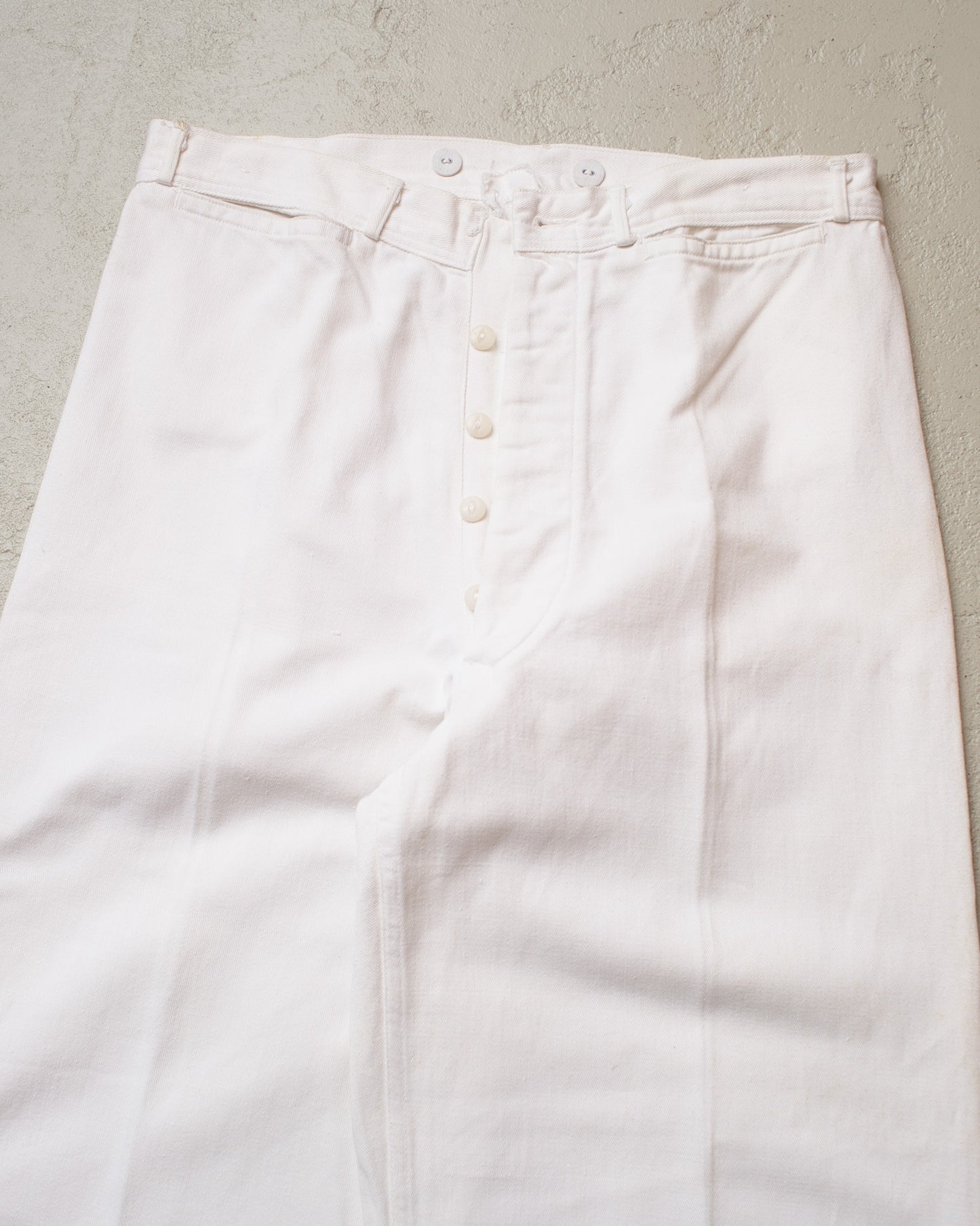 1930s German Cotton Wide Leg Pants white - W32 L28,5