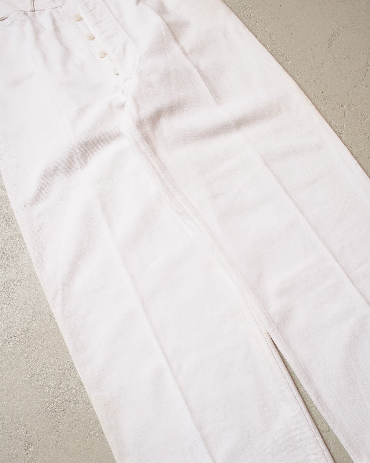 1930s German Cotton Wide Leg Pants white - W32 L28,5