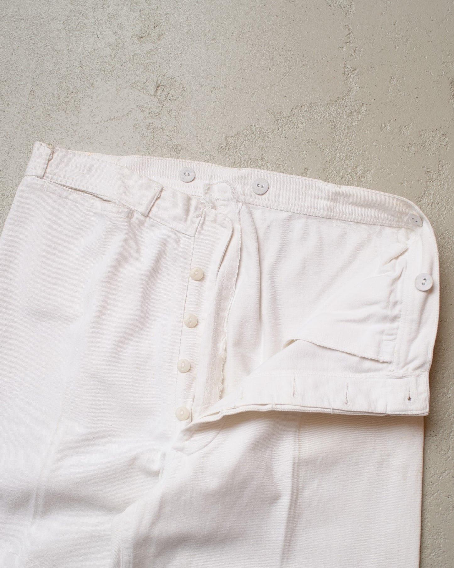 1930s German Cotton Wide Leg Pants white - W32 L28,5
