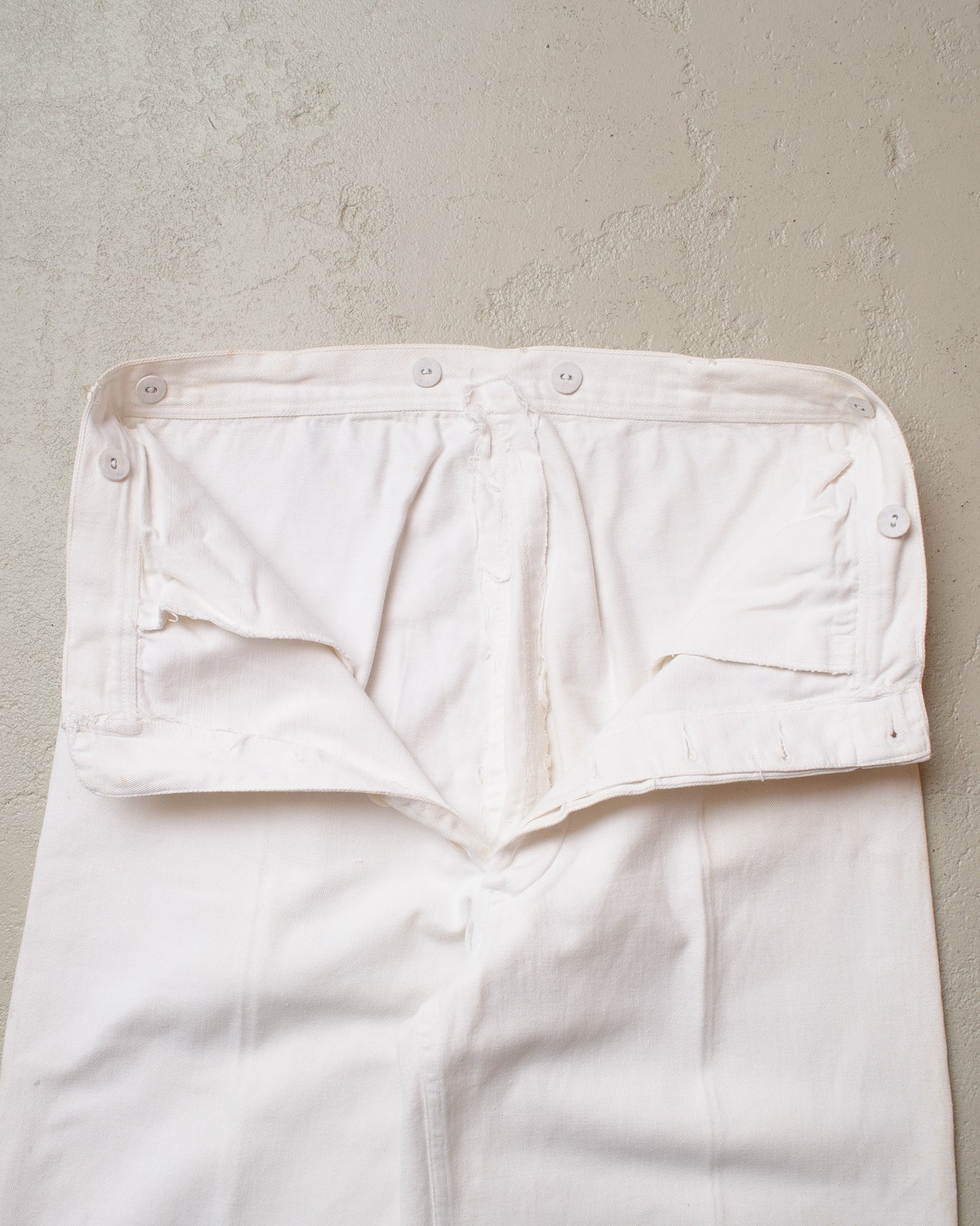 1930s German Cotton Wide Leg Pants white - W32 L28,5