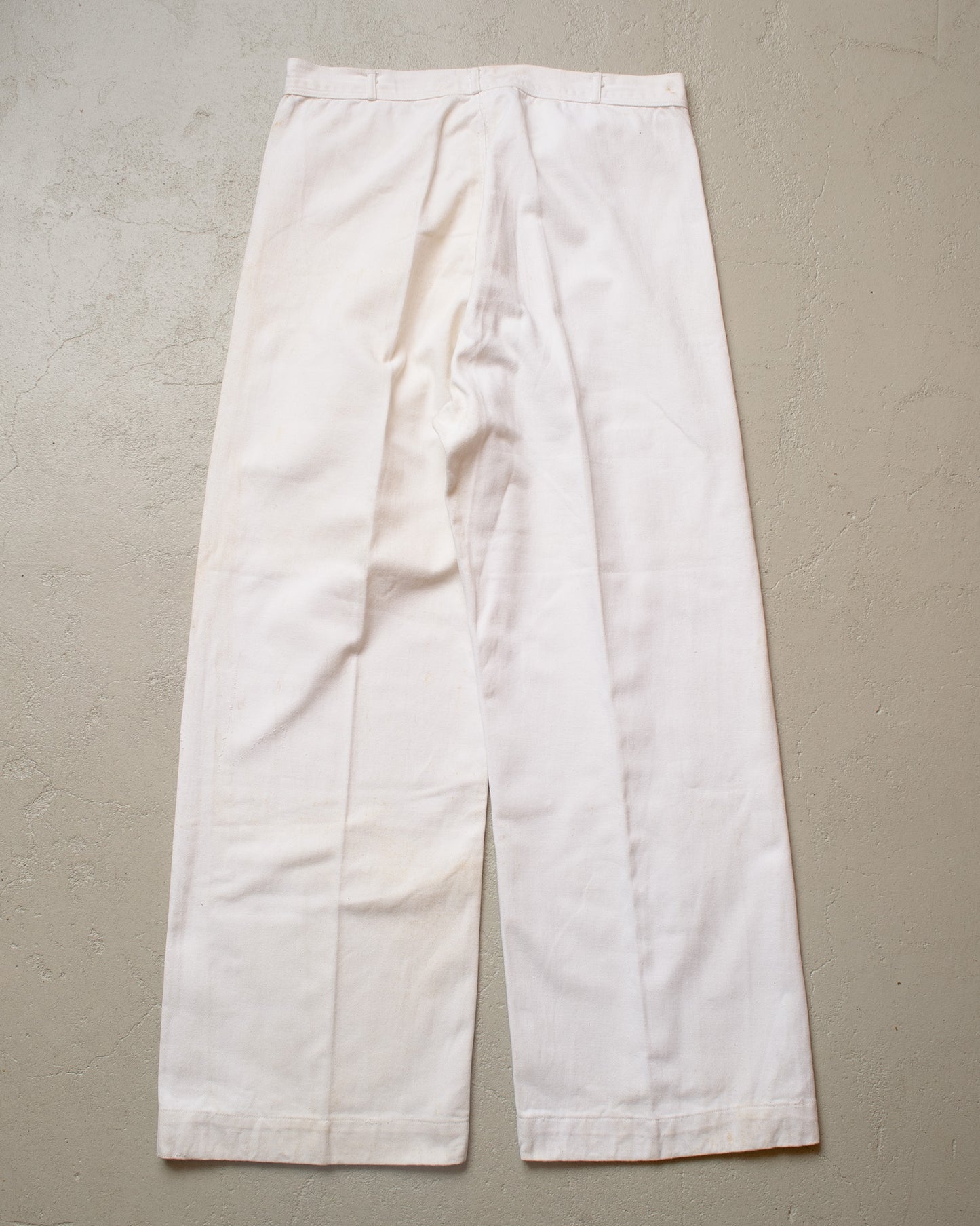 1930s German Cotton Wide Leg Pants white - W32 L28,5