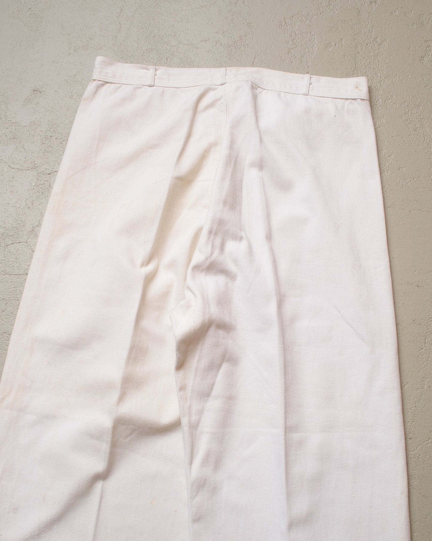 1930s German Cotton Wide Leg Pants white - W32 L28,5