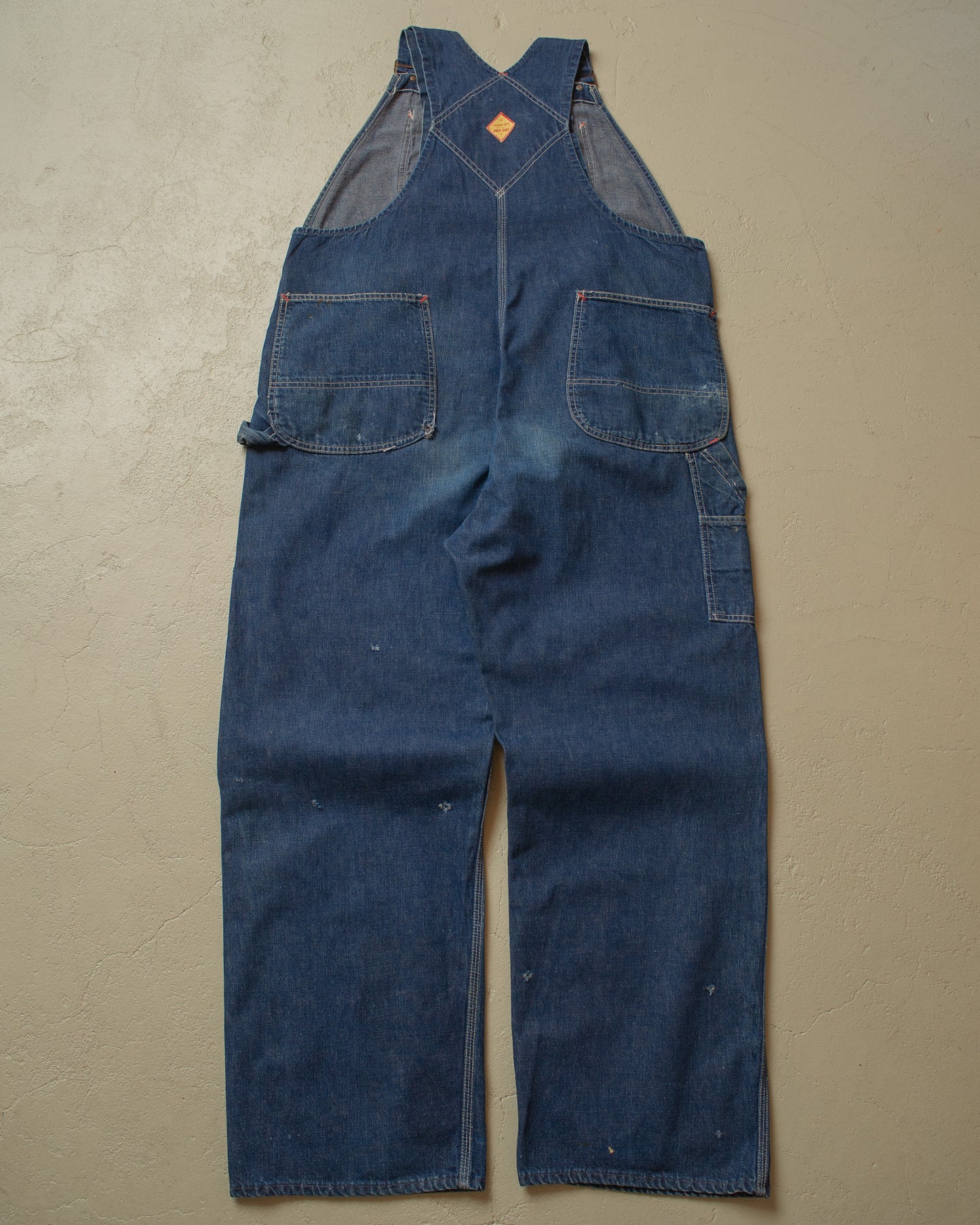 1950s distressed Penney´s Pay-Day Square Bak Overall blue - XL/XXL