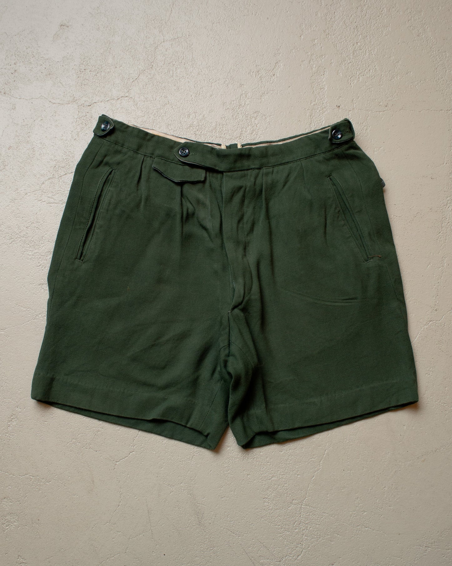 1940s/50s German ‚knitterfest’ Shorts green - W30
