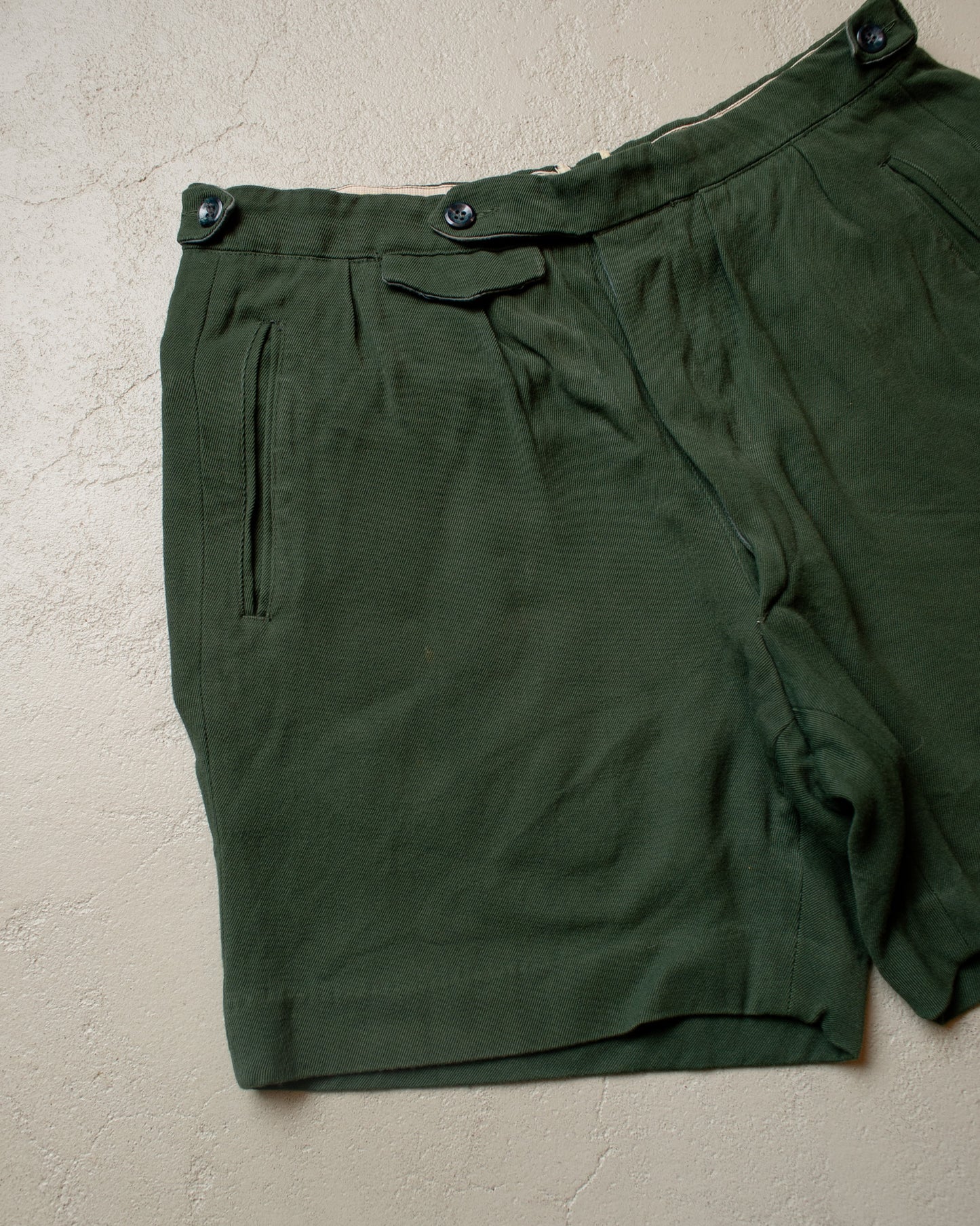1940s/50s German ‚knitterfest’ Shorts green - W30