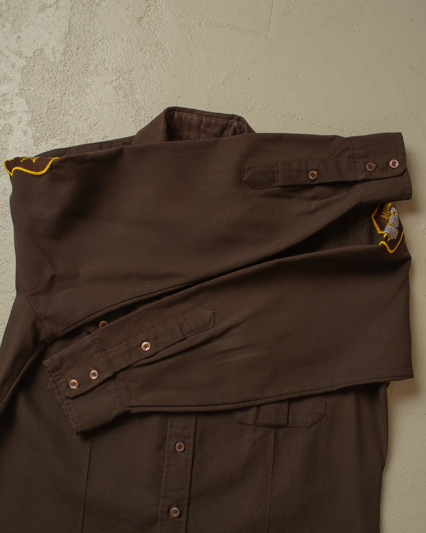1970s/80s Monroe County Sheriff Shirt brown - L/XL