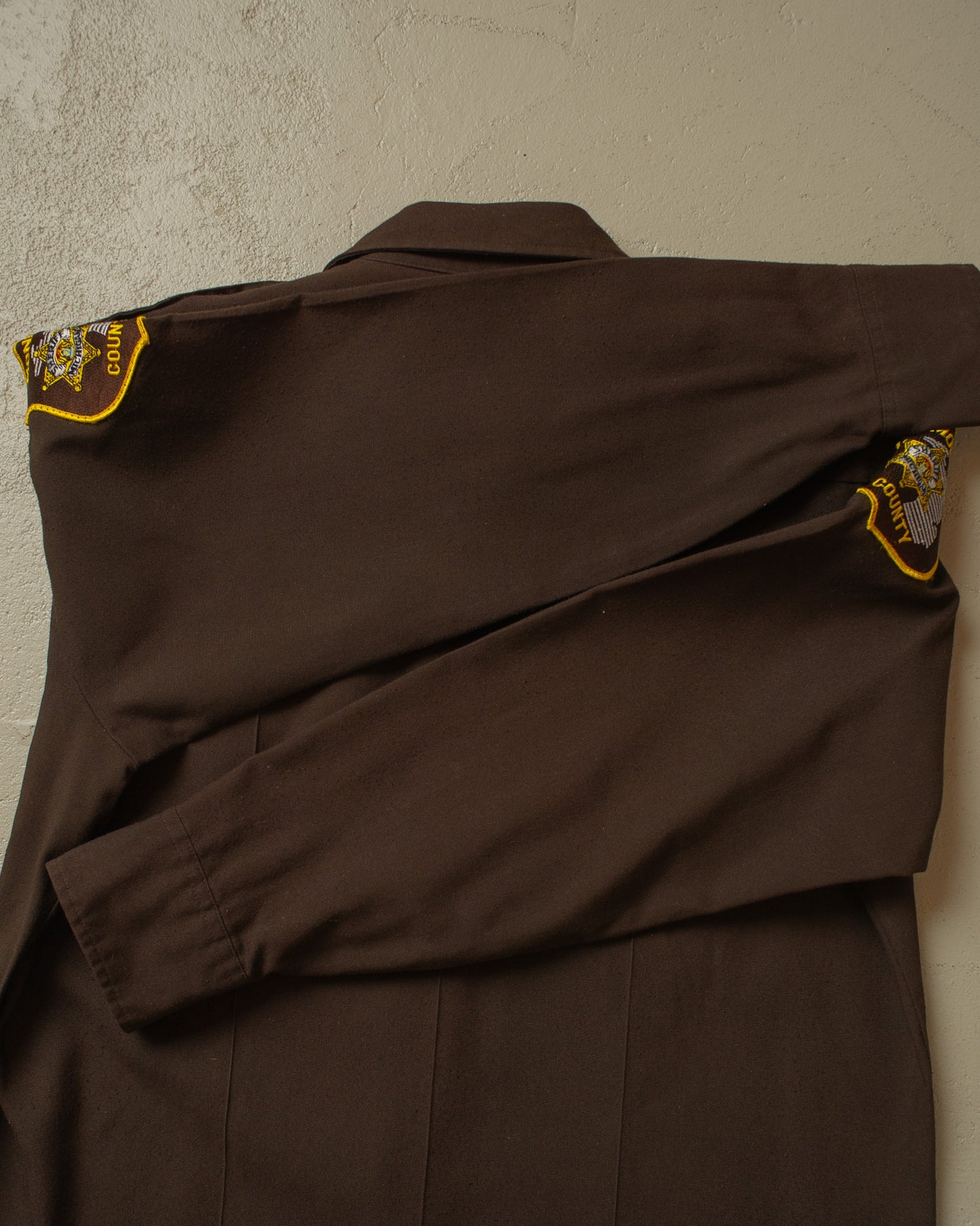 1970s/80s Monroe County Sheriff Shirt brown - L/XL