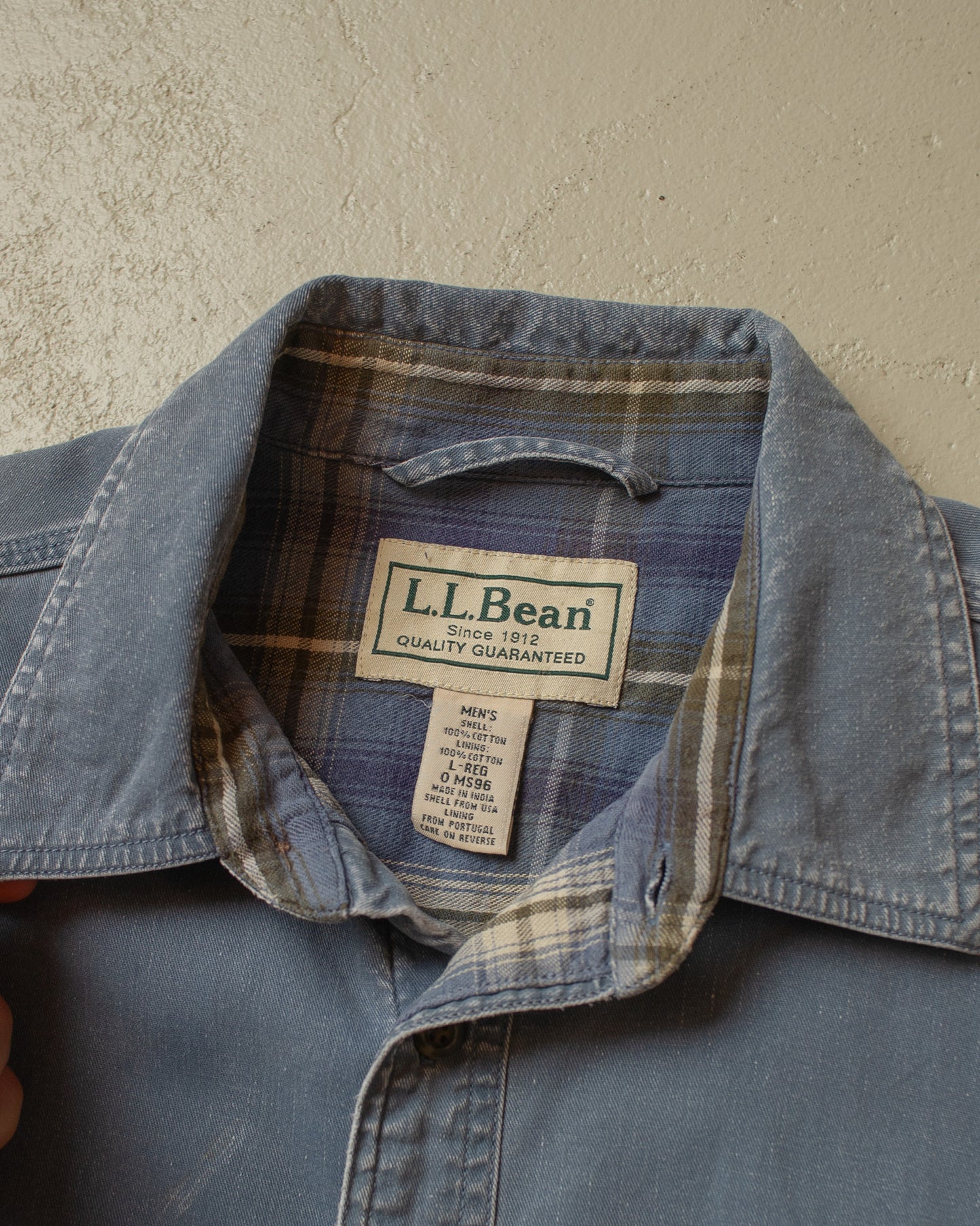 2000s Faded L.L. Bean lined Cotton Shirt blue - XL/XXL