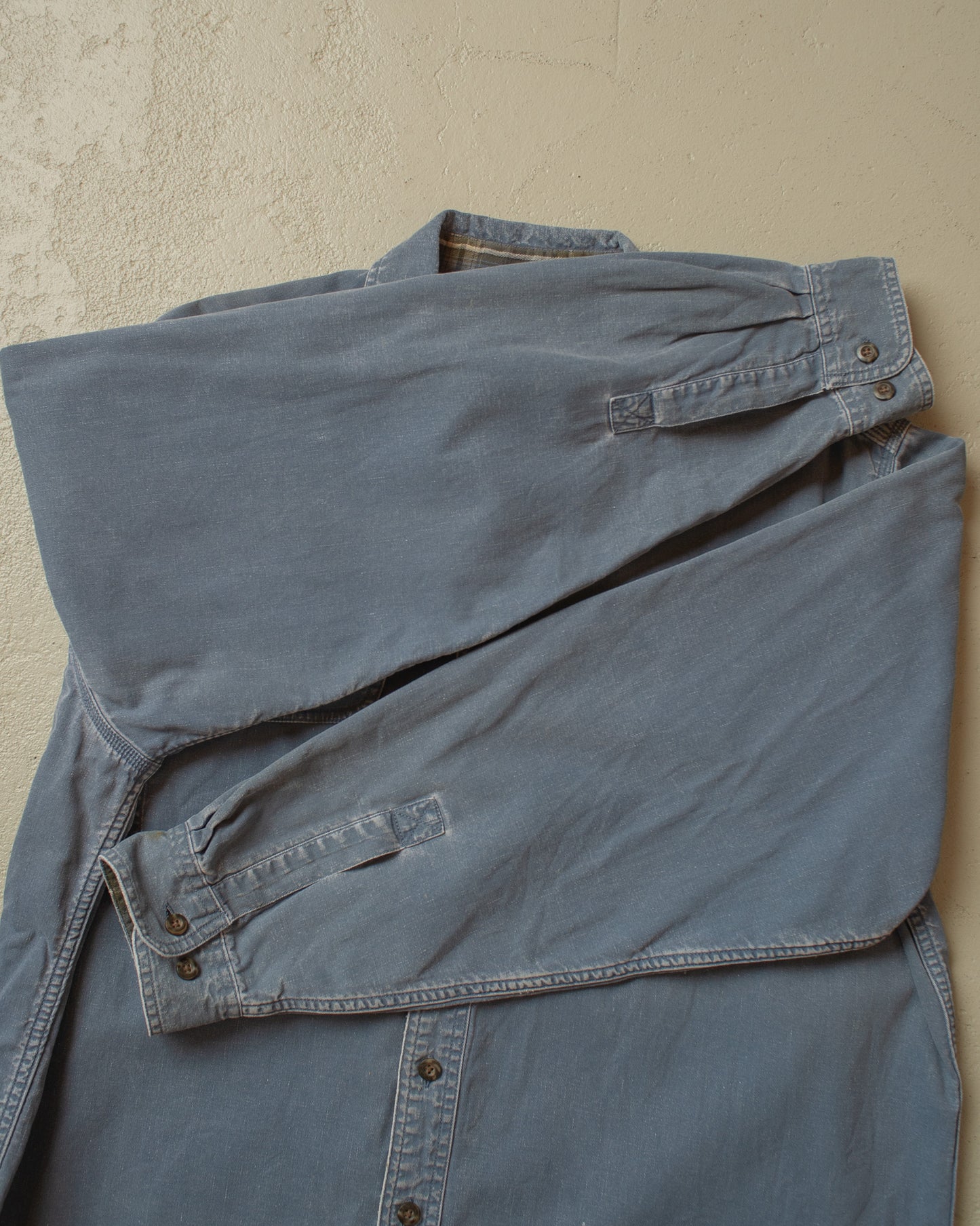 2000s Faded L.L. Bean lined Cotton Shirt blue - XL/XXL