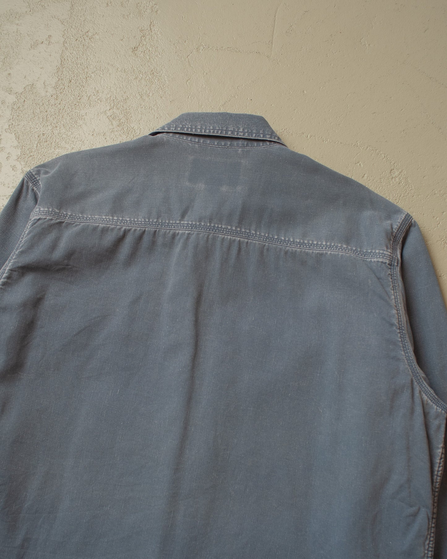 2000s Faded L.L. Bean lined Cotton Shirt blue - XL/XXL