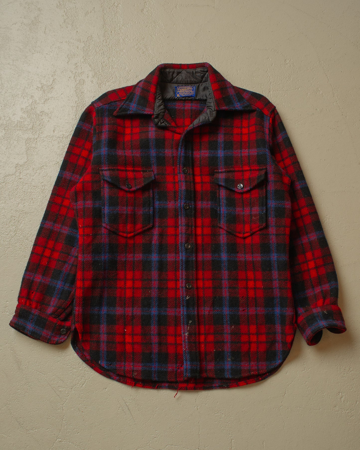 1970s Pendleton Wool Flannel Shirt red/blue - M