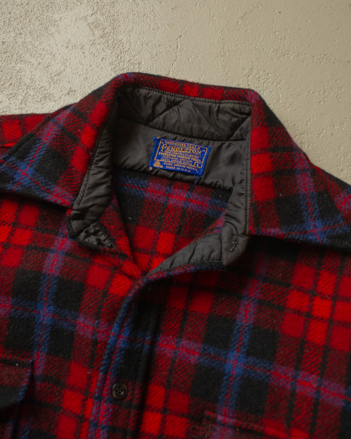 1970s Pendleton Wool Flannel Shirt red/blue - M