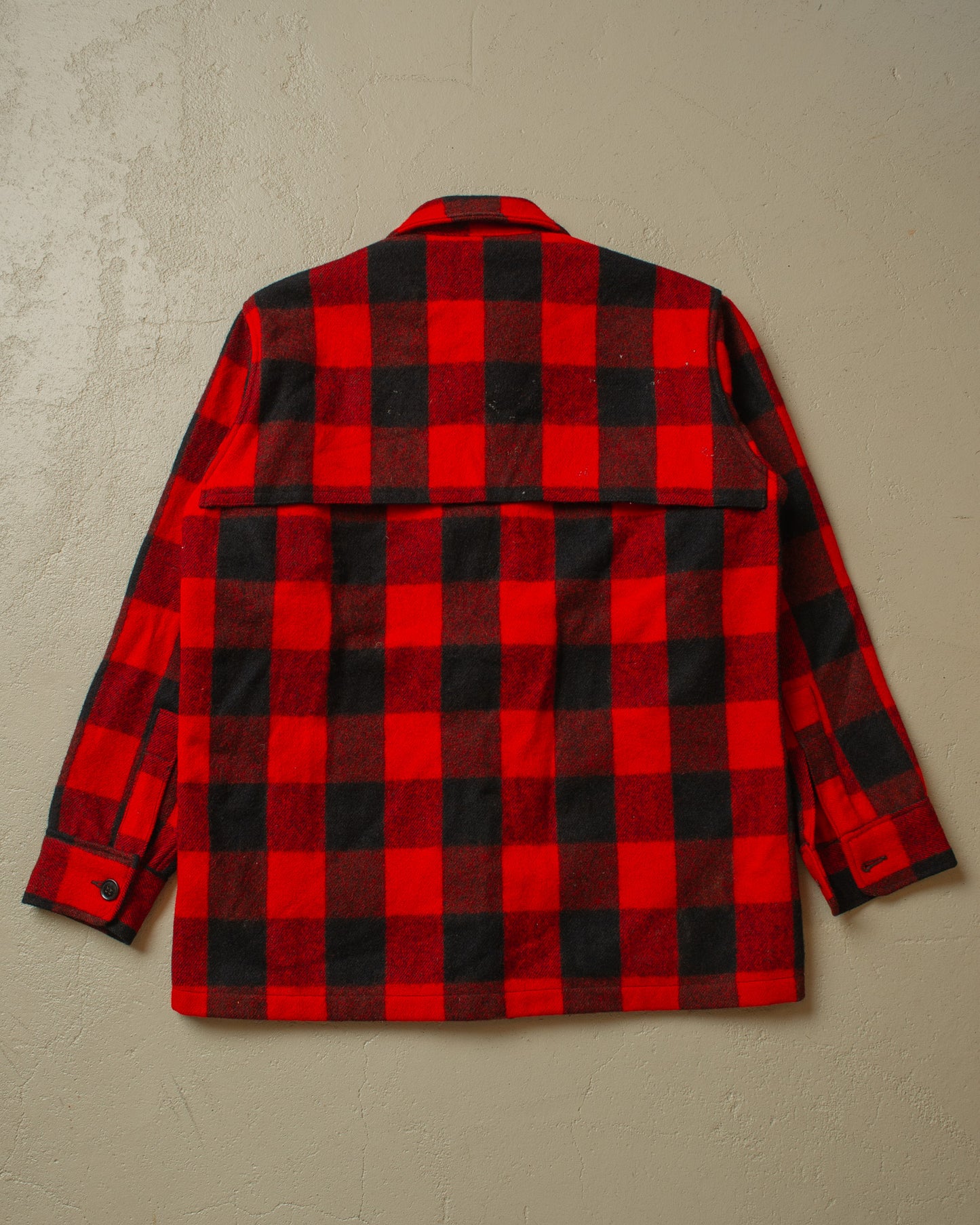 1960s Swanndri Wool Buffalo Plaid Shirt Jacket red/black - L