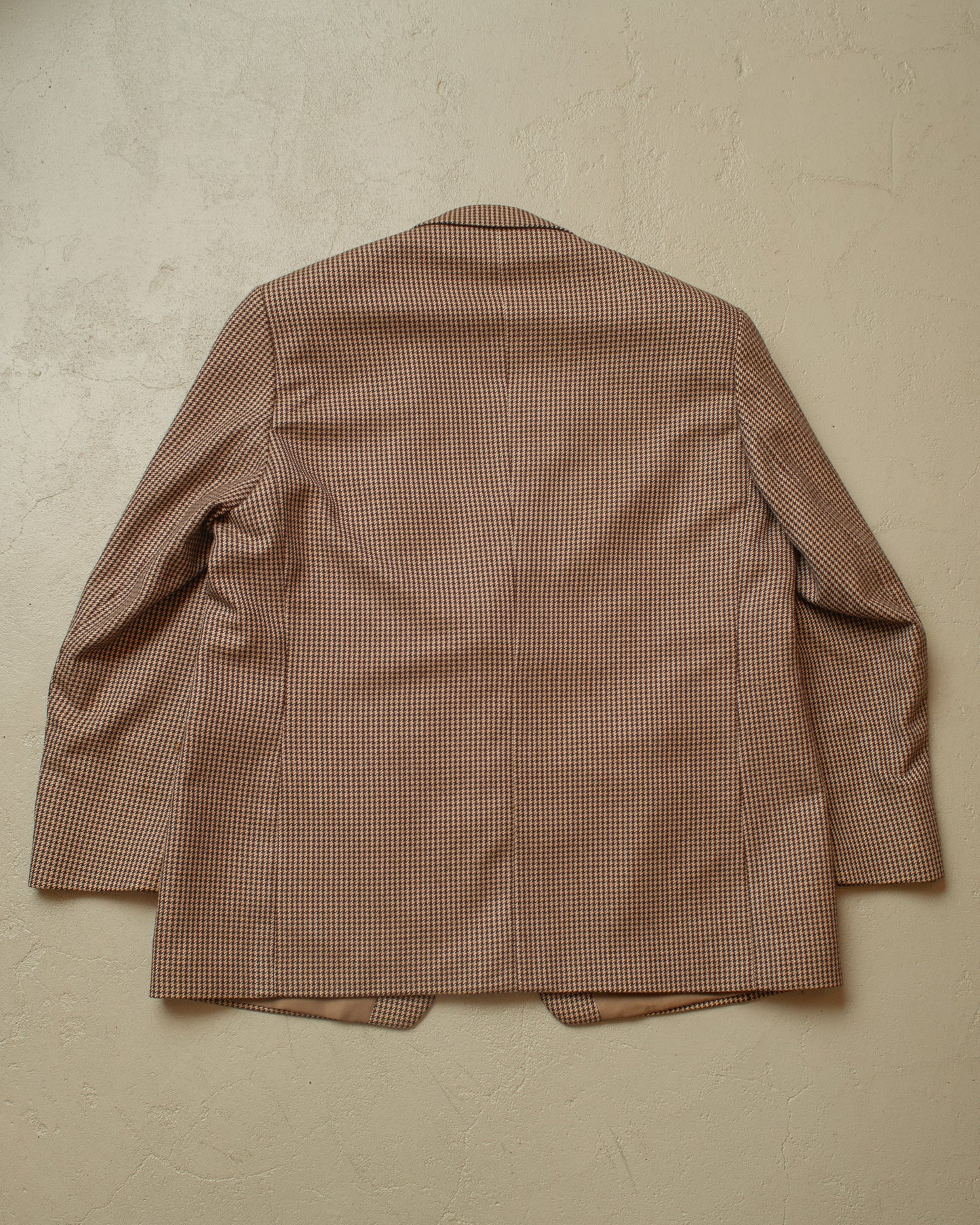 1950s/60s German Glen Plaid Wool Suit Jacket brown - L/XL