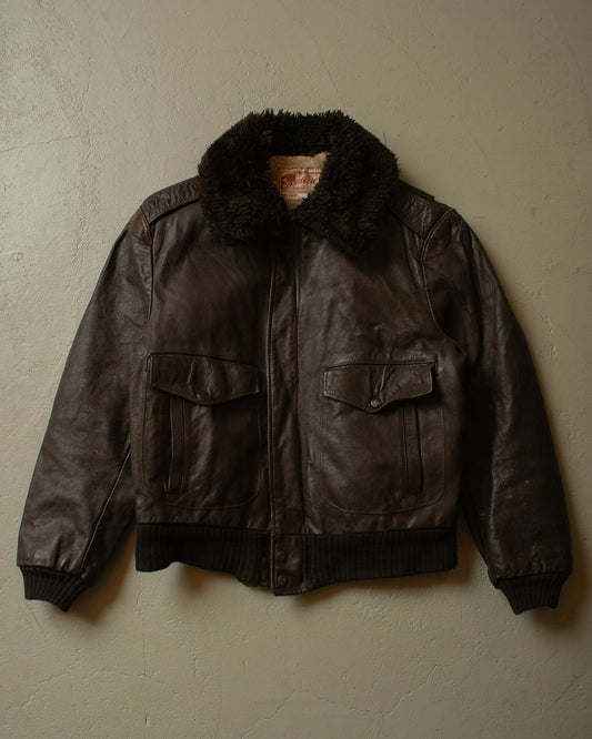 1970s Kirk´s Suede-Life "G1"-Type Leather Flight Jacket brown - M/L