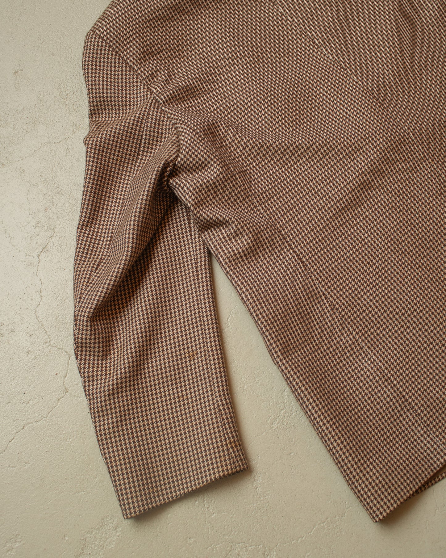 1950s/60s German Glen Plaid Wool Suit Jacket brown - L/XL