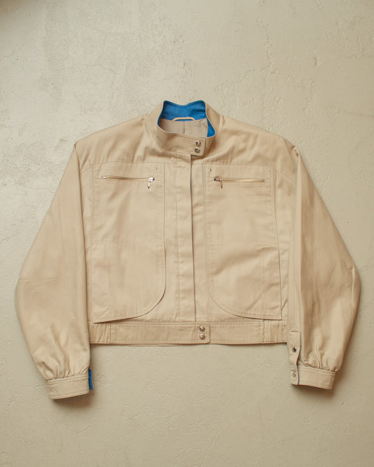 1970s/80s German cropped Windbreaker beige - M