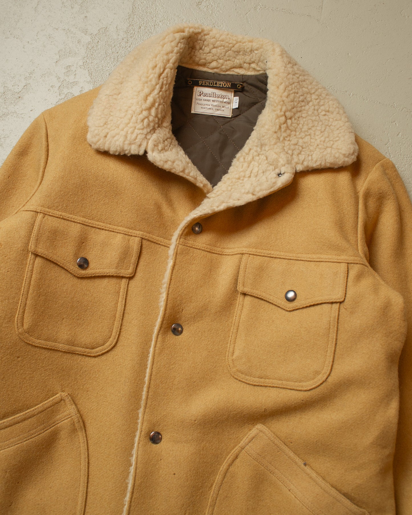 1970s Pendleton Western Wear Wool Coat beige - L
