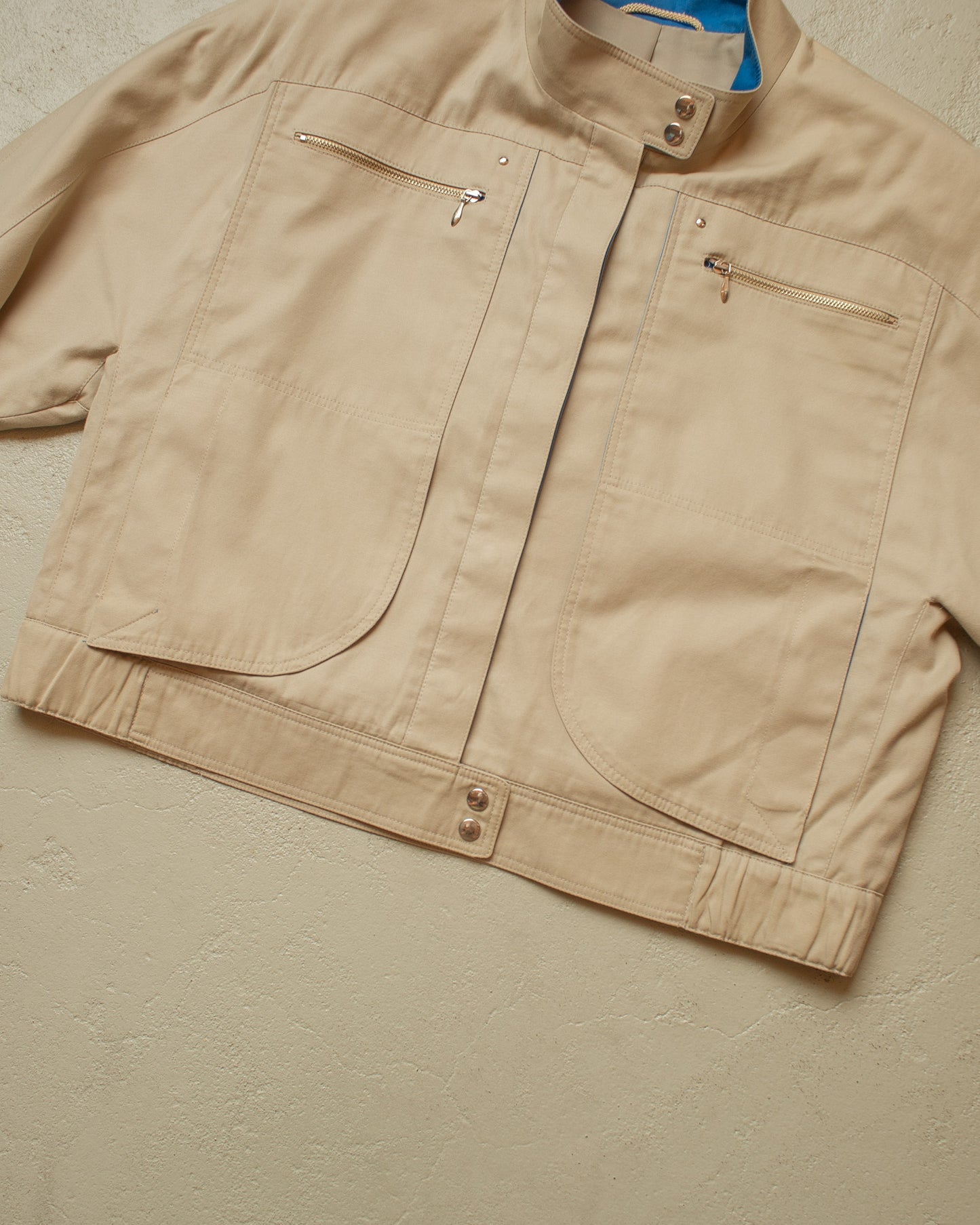 1970s/80s German cropped Windbreaker beige - M