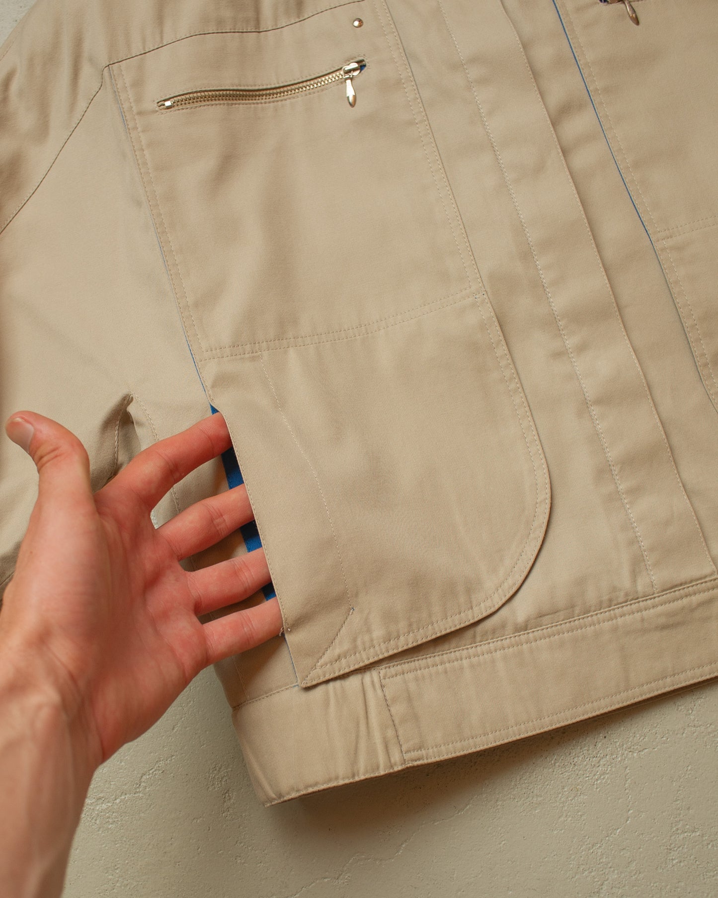 1970s/80s German cropped Windbreaker beige - M