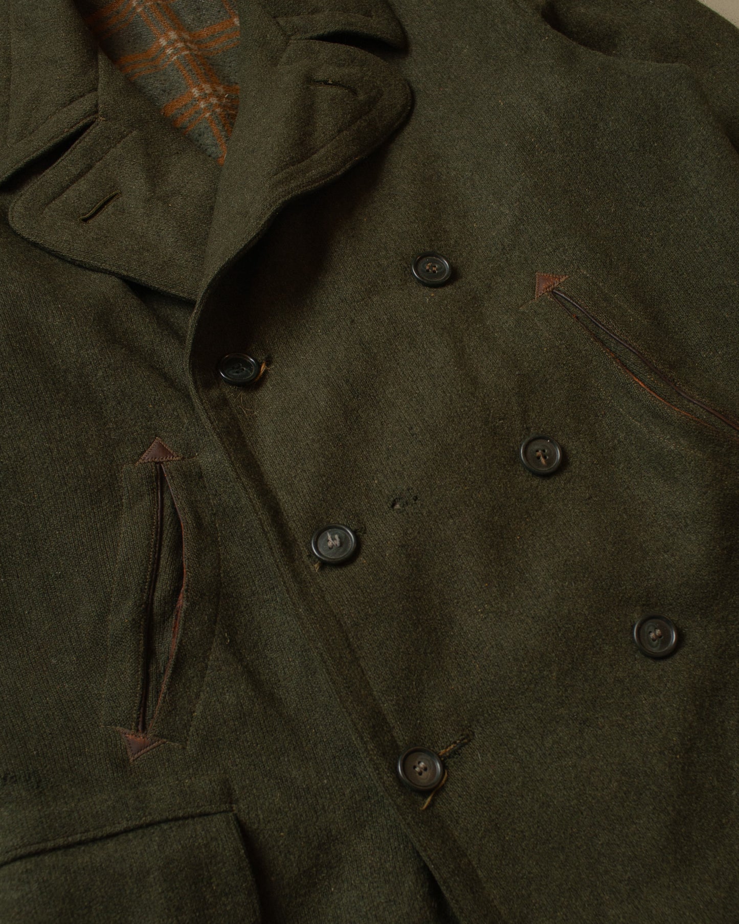 1950s German Half Belted Wool Sports Coat green - L