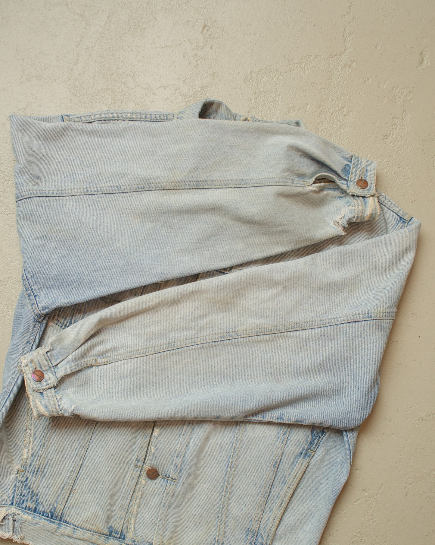 1980s Euro distressed Denim Jacket blue - L/XL