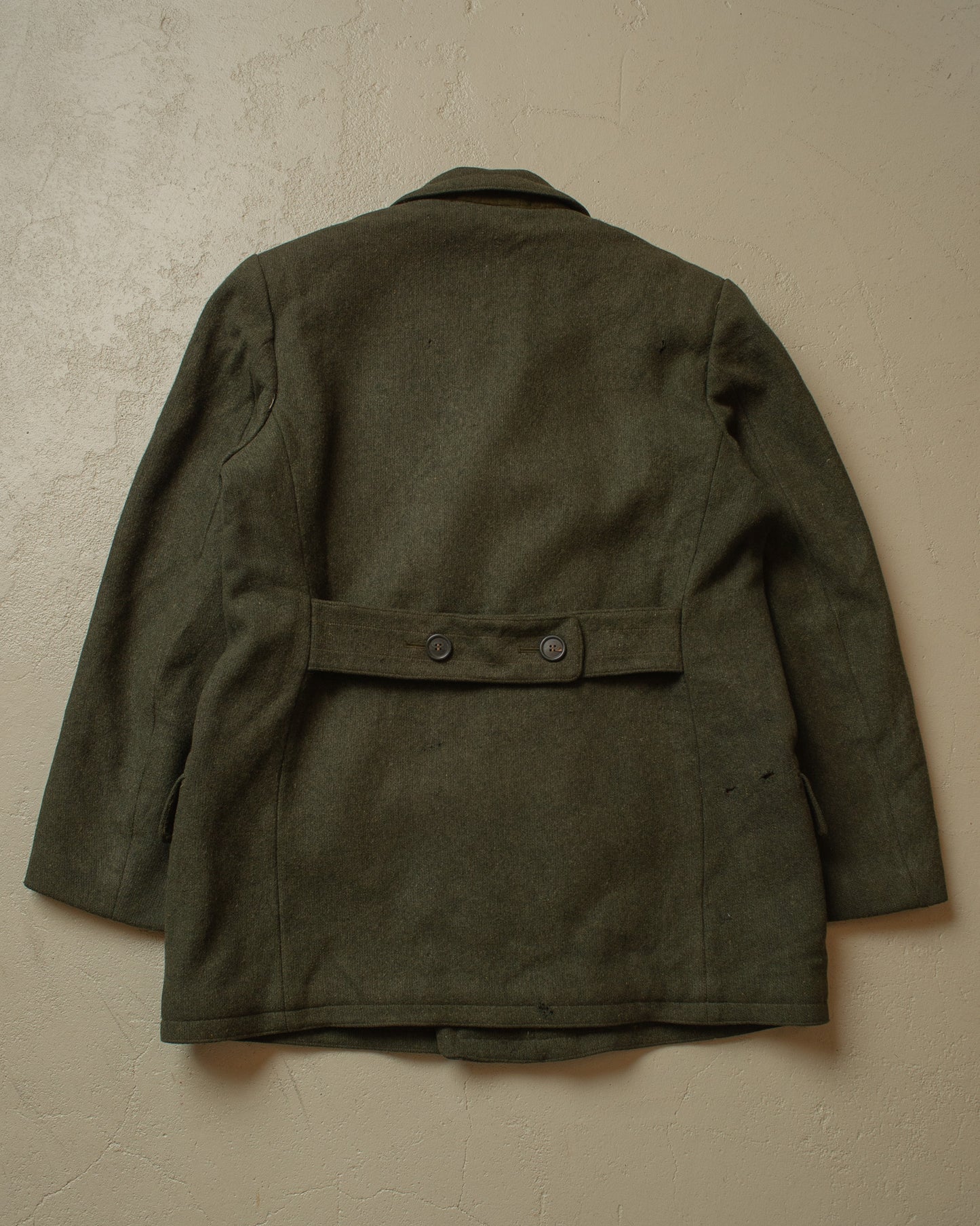 1950s German Half Belted Wool Sports Coat green - L