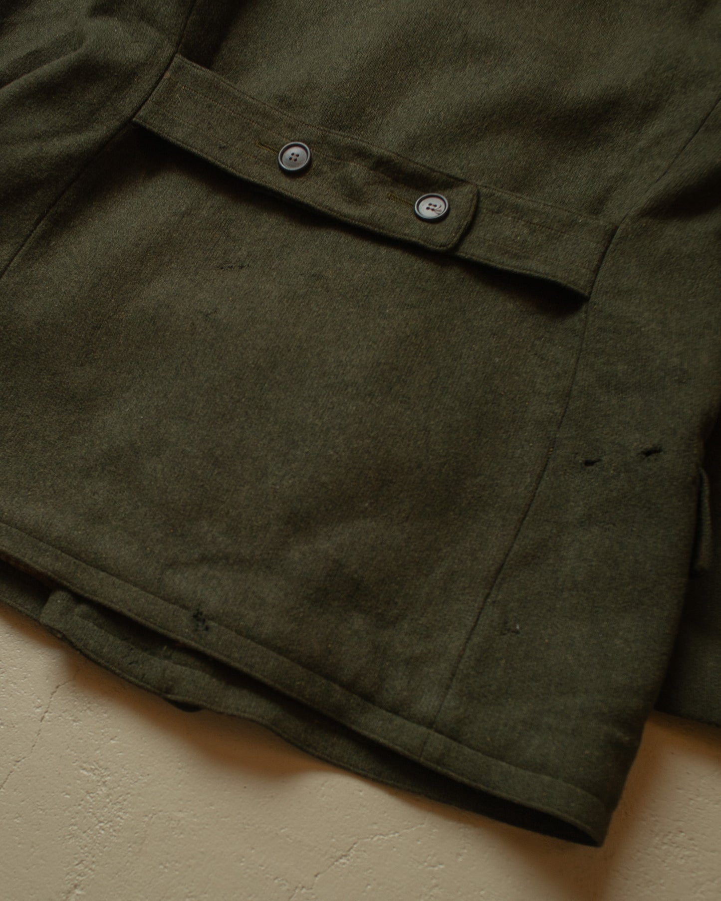 1950s German Half Belted Wool Sports Coat green - L