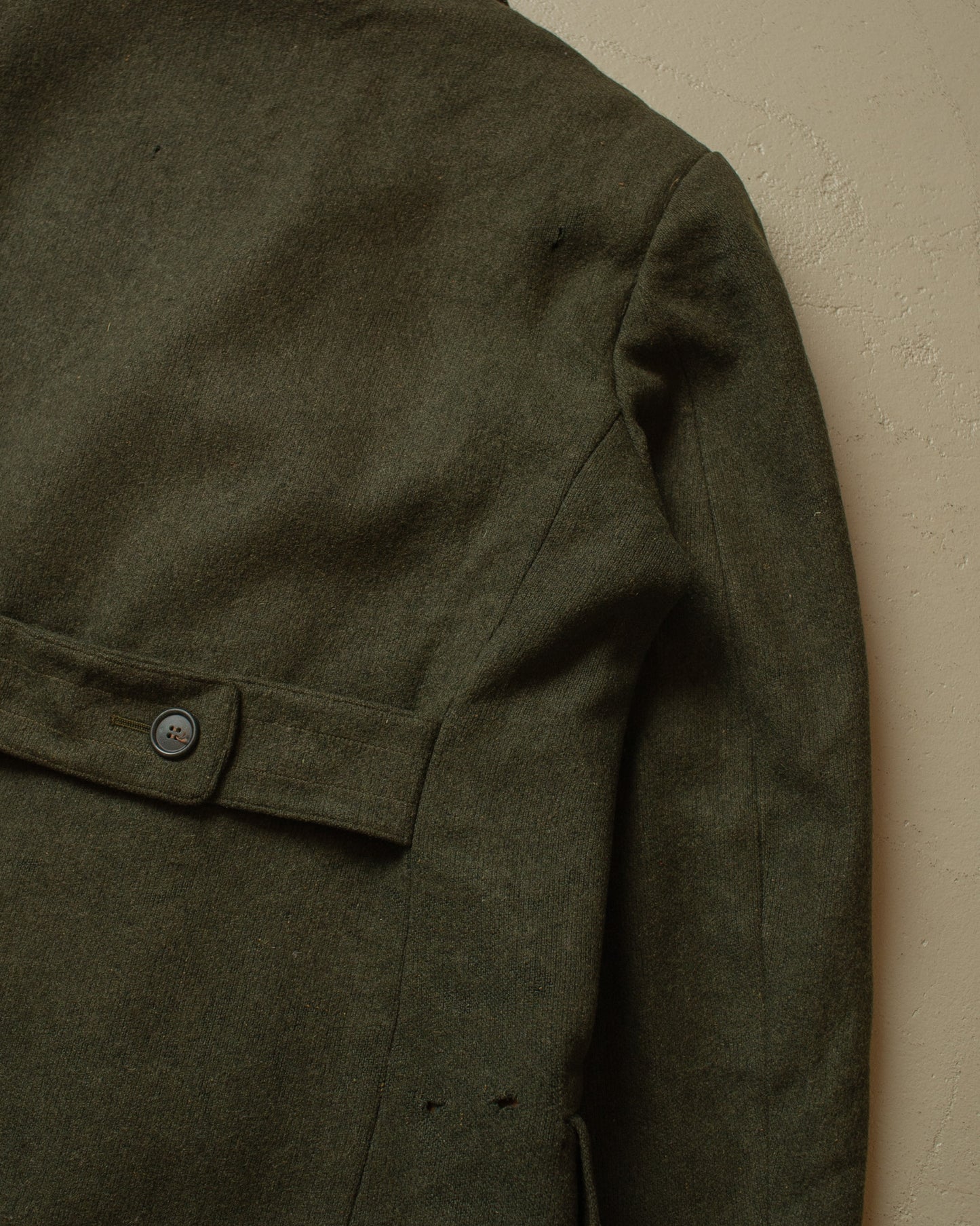 1950s German Half Belted Wool Sports Coat green - L