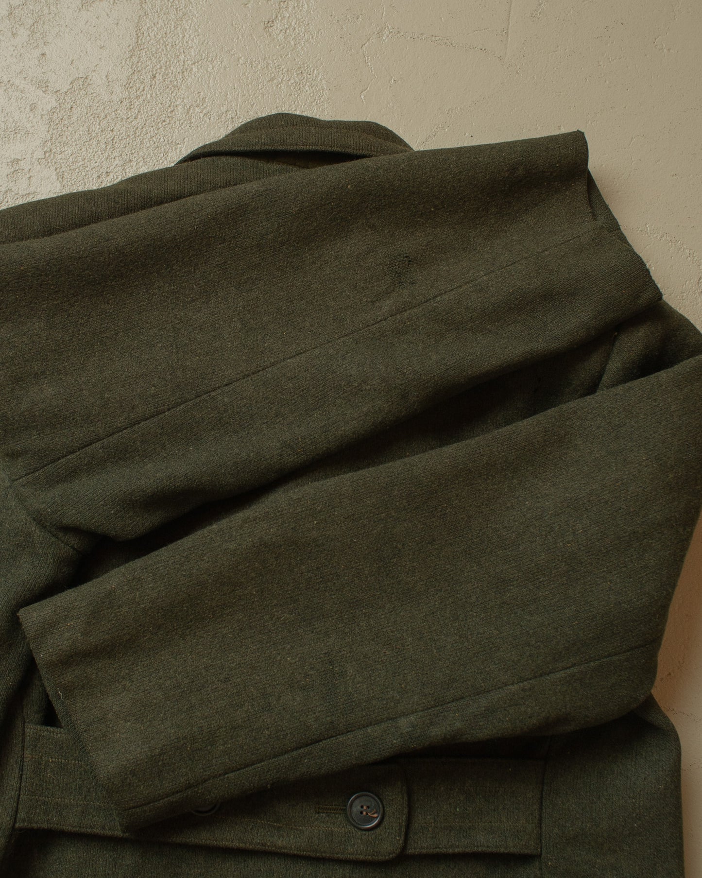 1950s German Half Belted Wool Sports Coat green - L