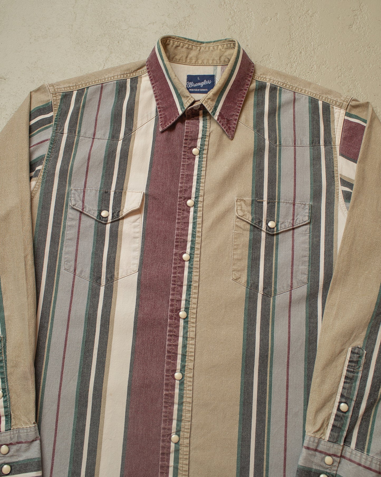 1970s/80s Wrangler striped Pearl Snap Shirt - L/XL