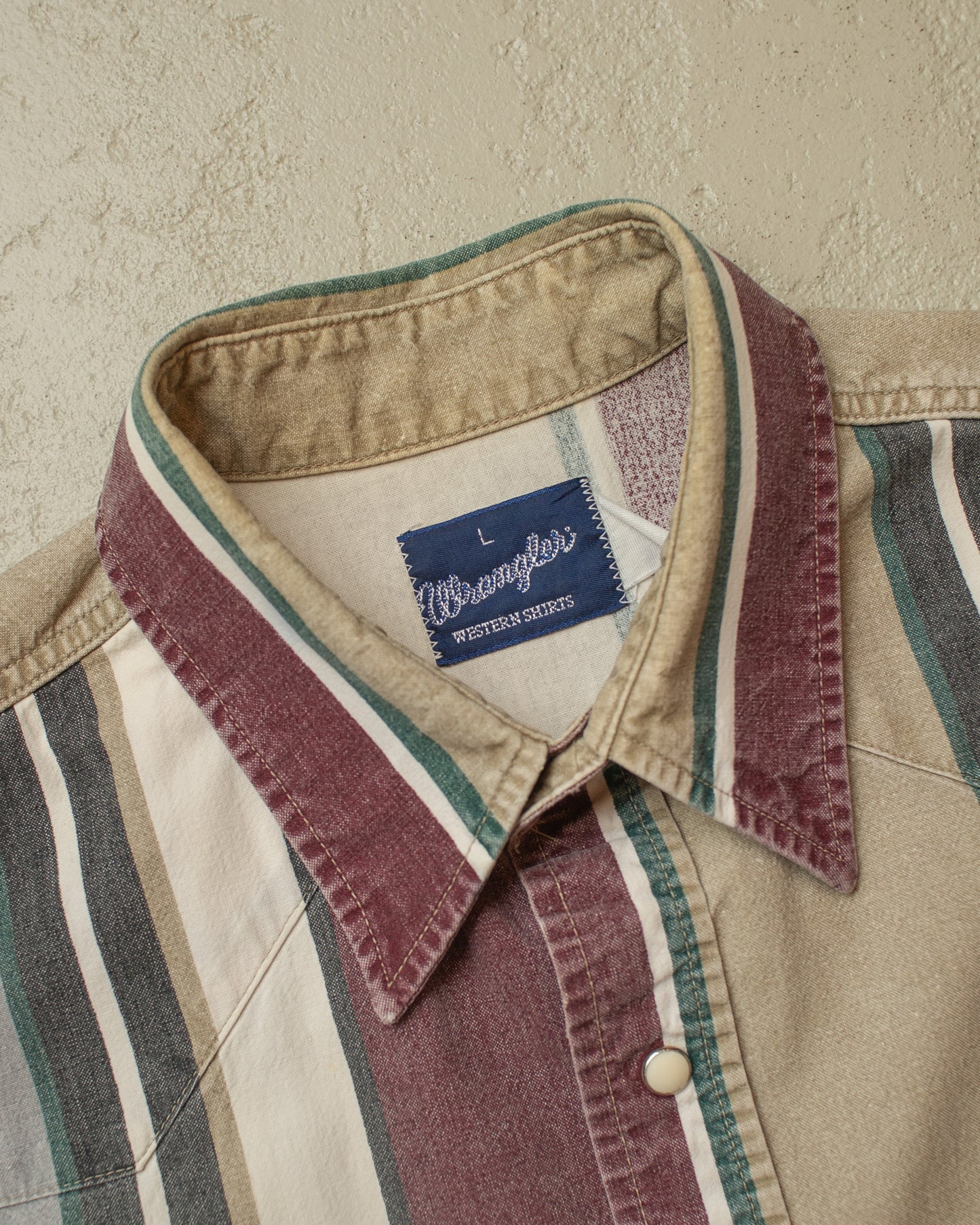 1970s/80s Wrangler striped Pearl Snap Shirt - L/XL