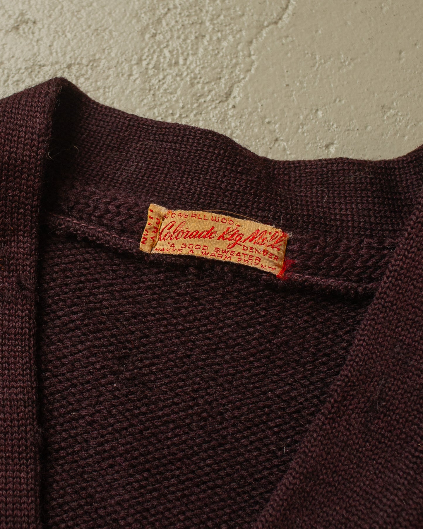 1940s Varsity Knit Cardigan burgundy - M
